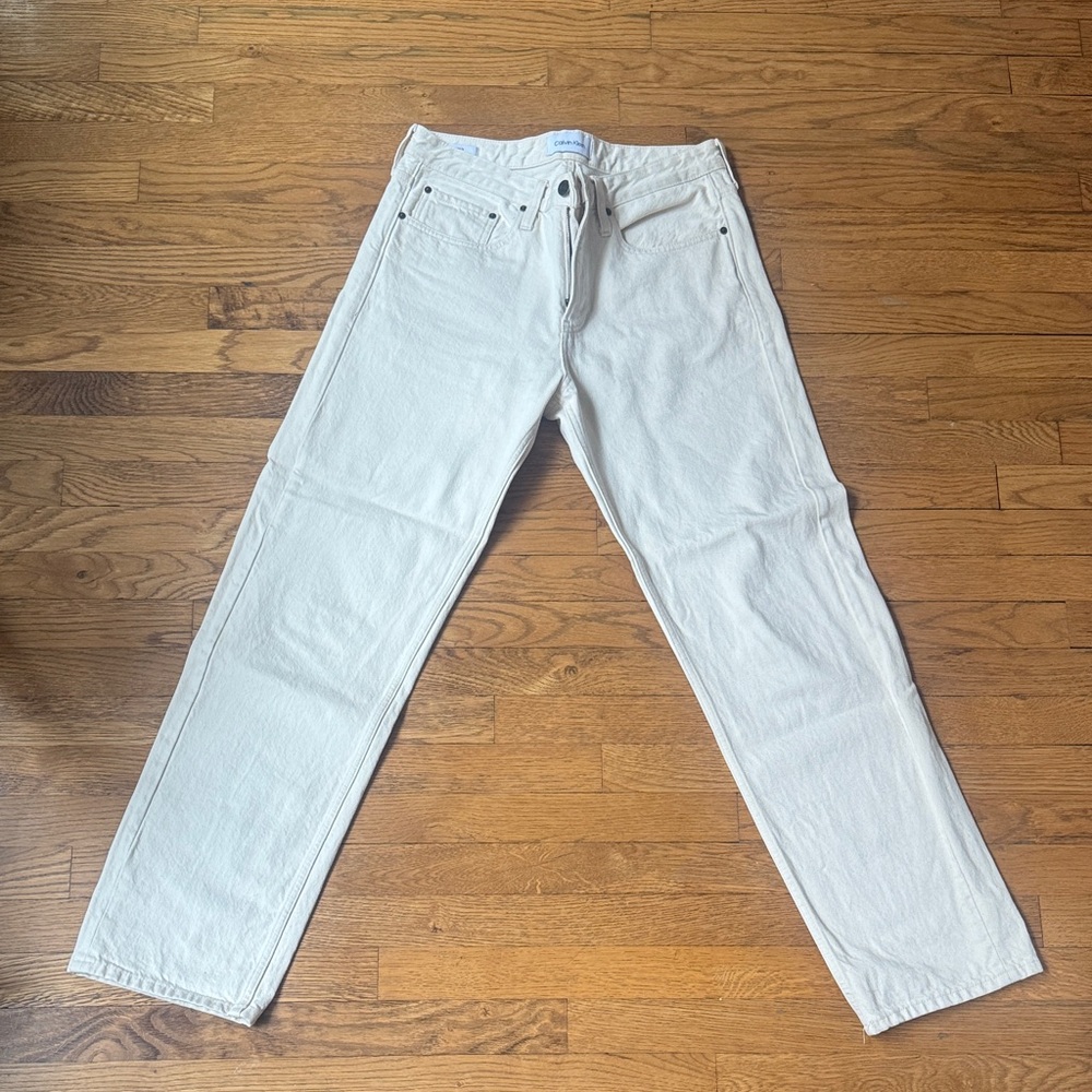 Straight Fit Calvin Klein Cream Denim